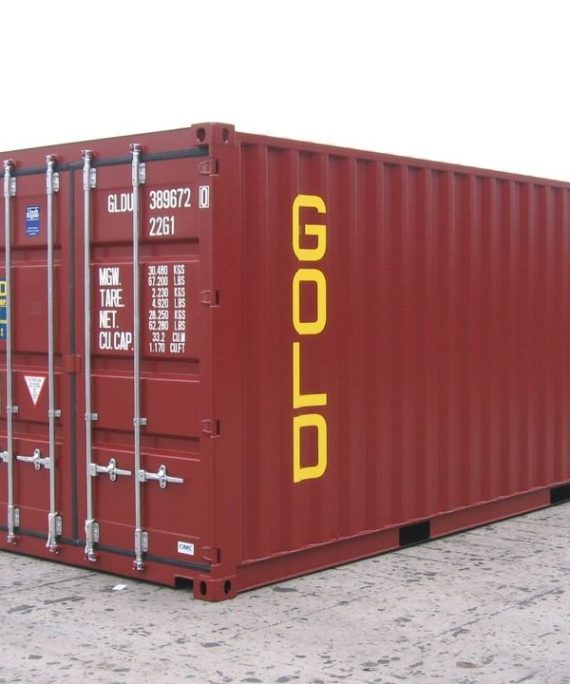 Contentor Self-Service de 6 metros com piso de bambu – Vermelho