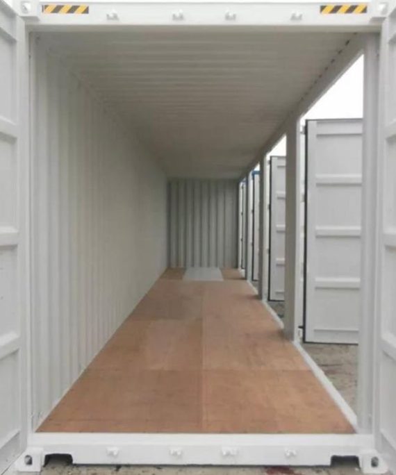 Contentor 40 pés High Cube open side branco (9’6”) acesso lateral total